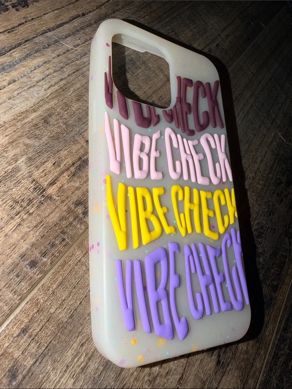 Vibe Check Multicolor Silicone Phone Case - White